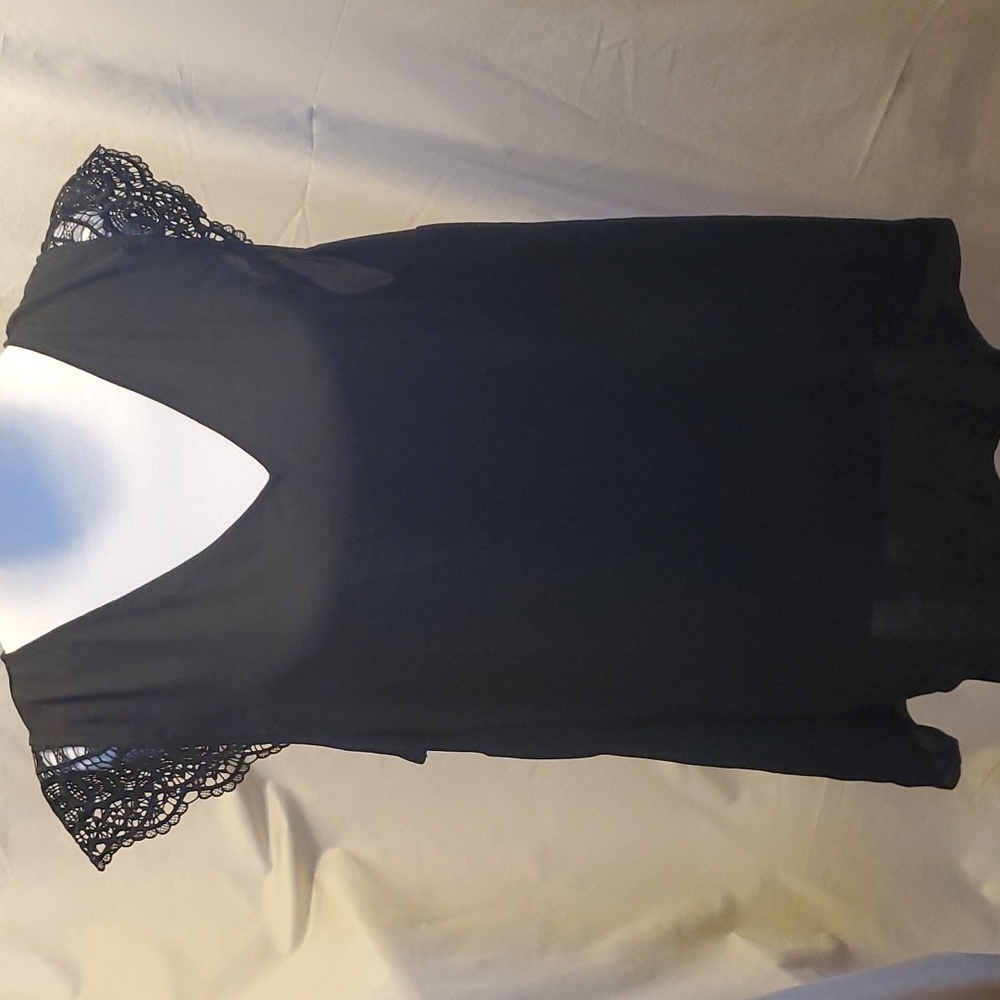 Torrid Black Lace Sleeve Blouse